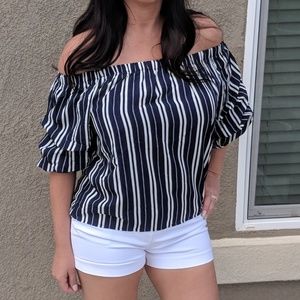 Navy Blue striped Top